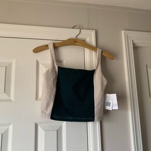 Beyond Yoga Black and Cream Crop Top